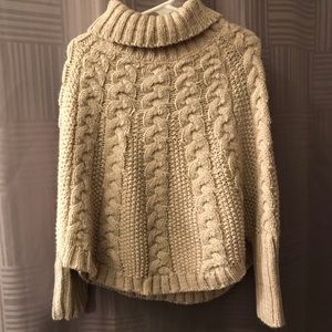 Adorable Cream & Gold Girls Cape Sweater